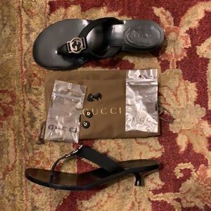 Gucci sandals kitten heel silver GG made in Italy